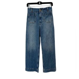 Pilcro, skipper wide leg blue jeans, medium-light wash, 25